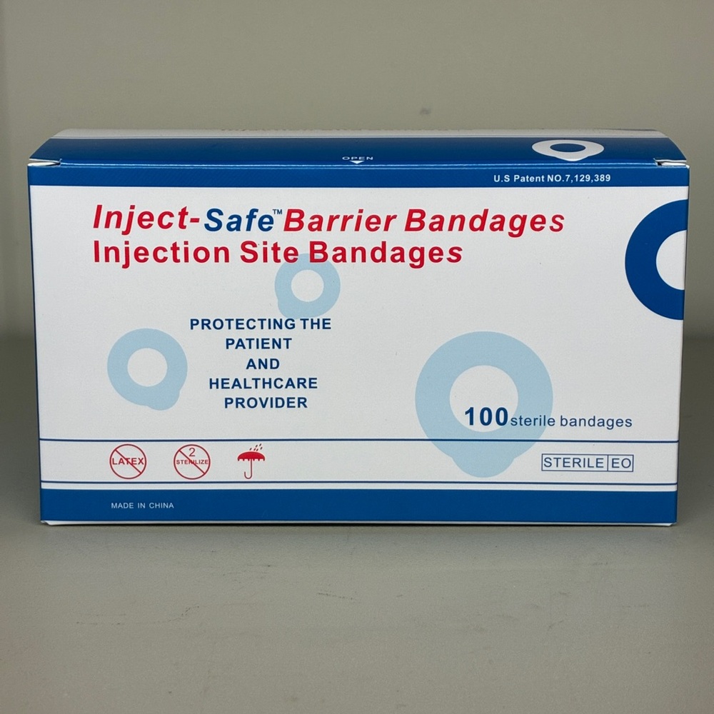 Inject-Safe Barrier Bandages 1-3/8" Diameter Injection Site Bandages Box of 100